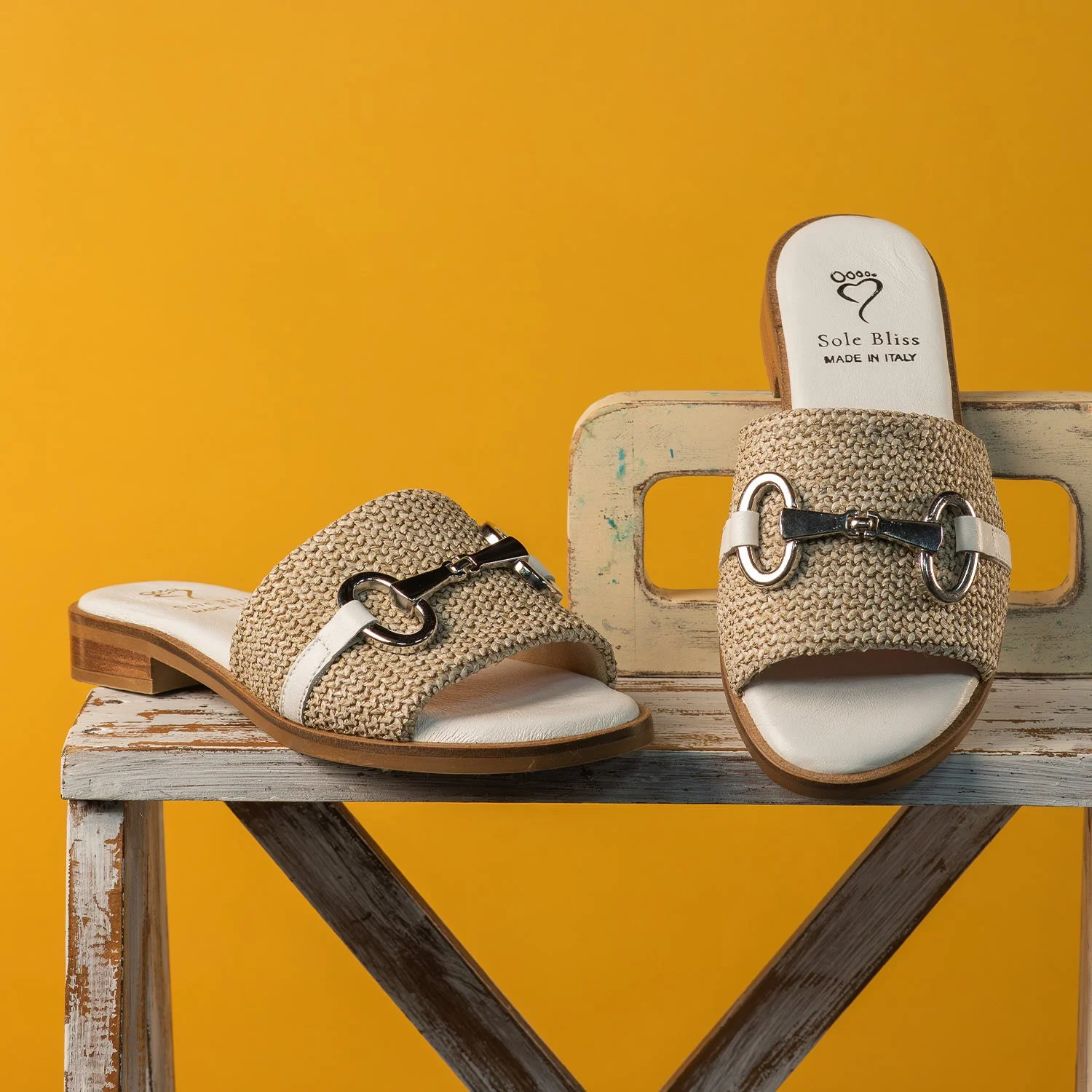 Bardot: Raffia & White Leather - Image 2