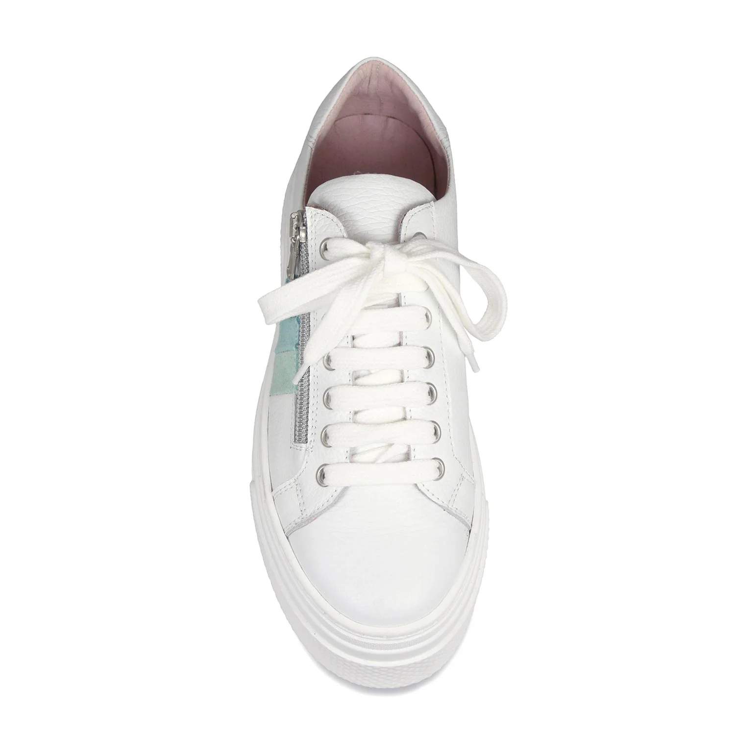 Diva: White Leather & Turquoise Multi - Image 3
