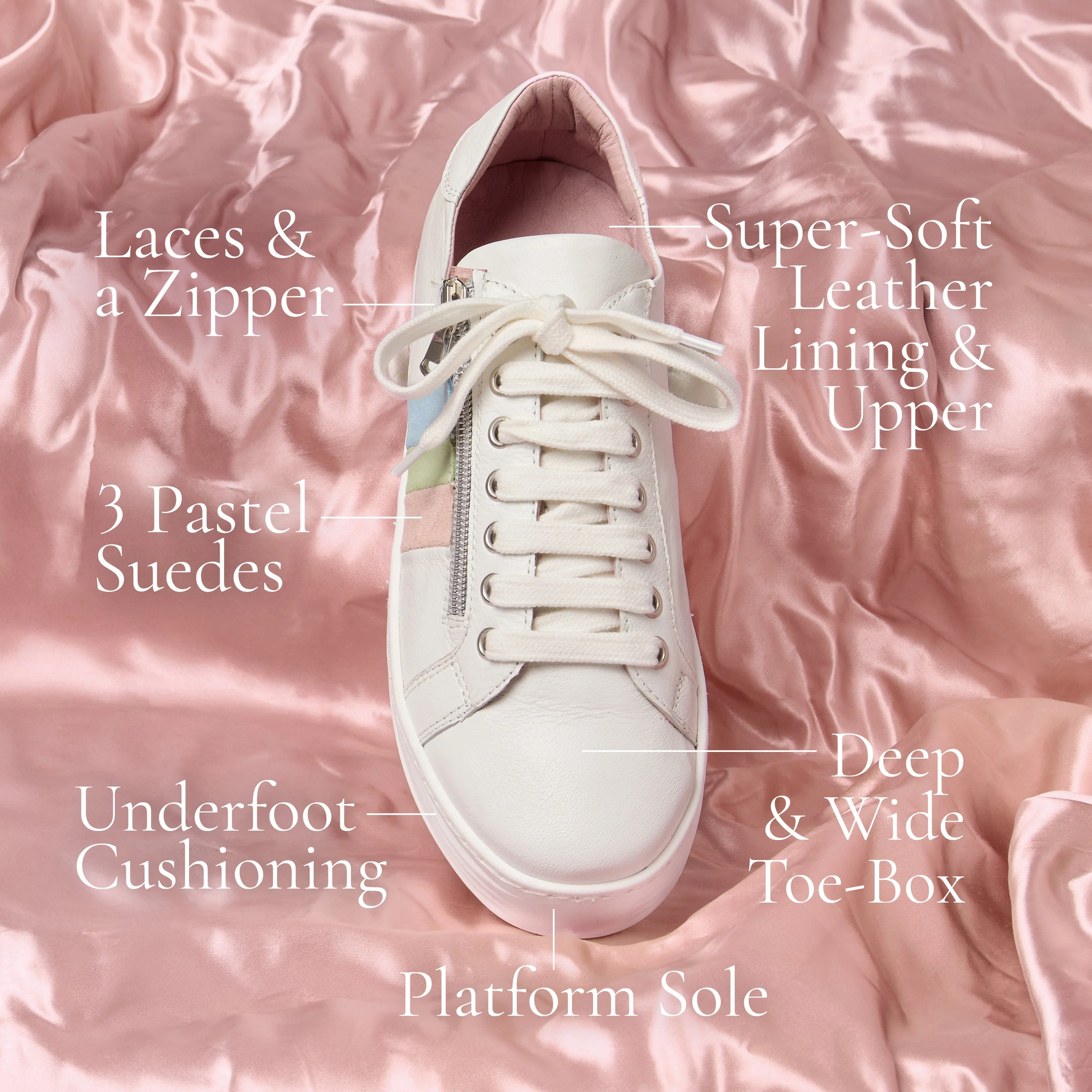 Hero-Stripe: White Leather & Multi Pastel - Image 5