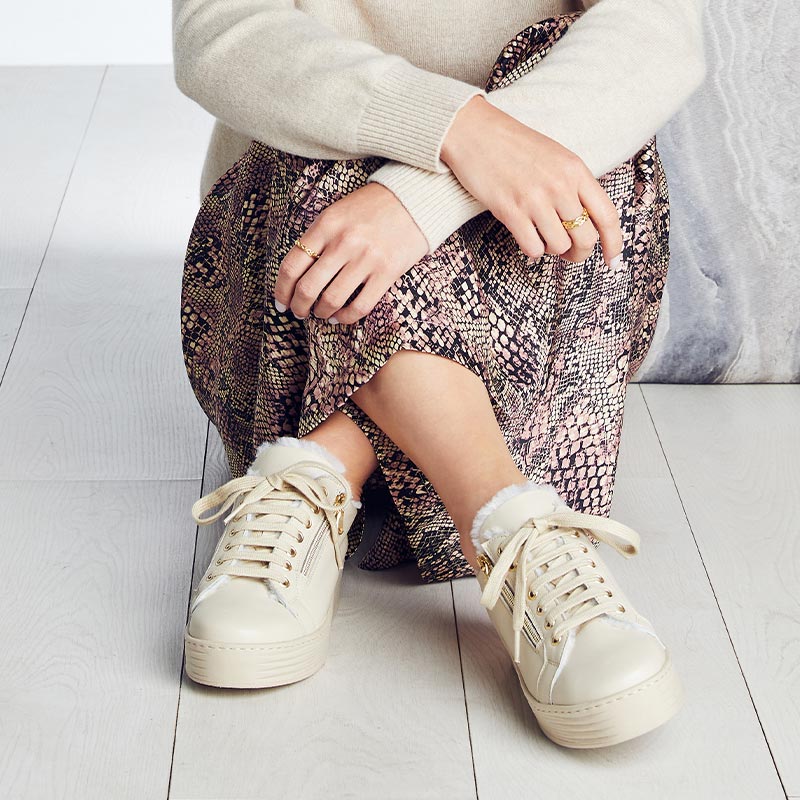 Honey: Cream Leather & Shearling - Image 3