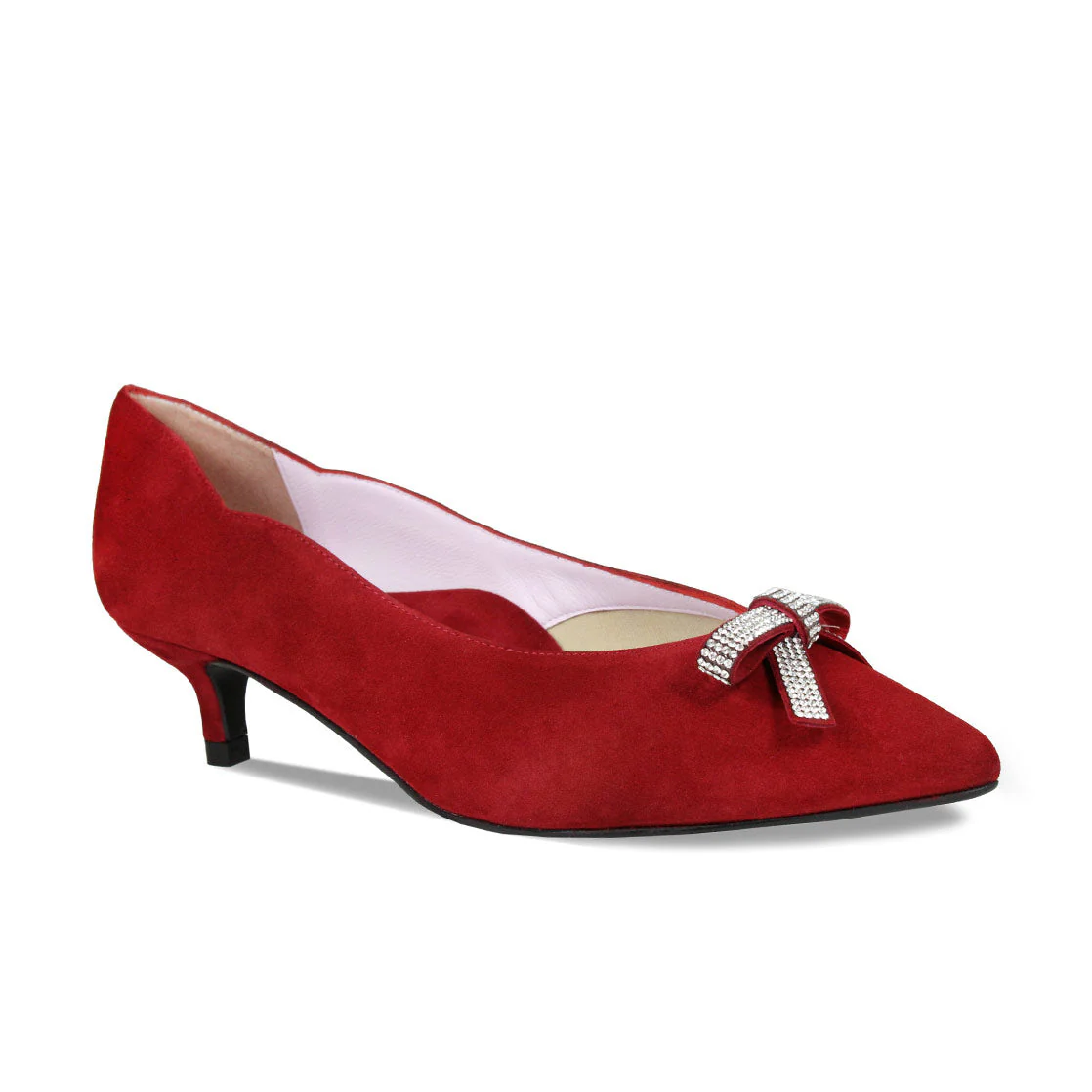 Kylie: Cherry Red Suede & Diamante - Image 4