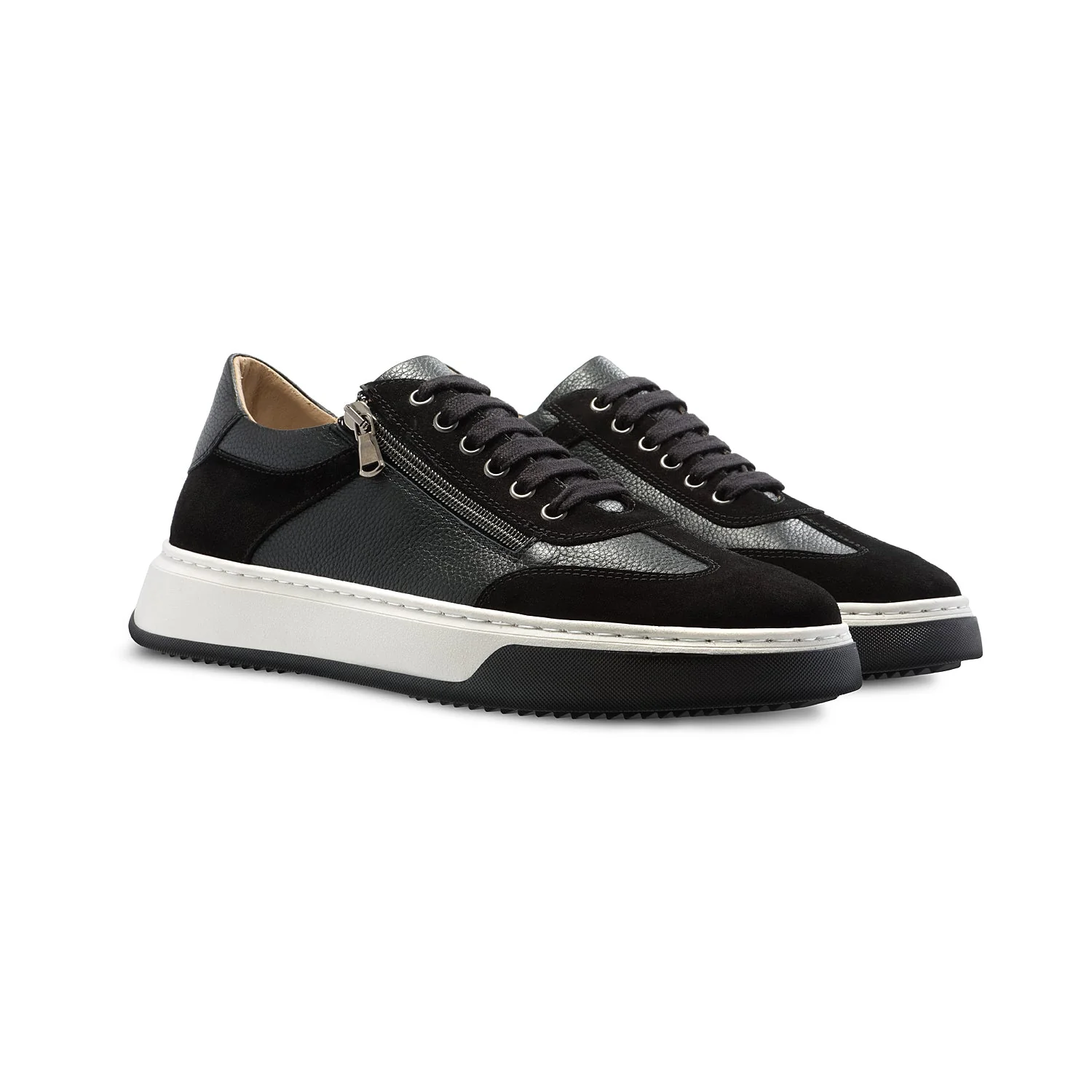 MEN'S Samson: Black Leather & Suede - Image 4