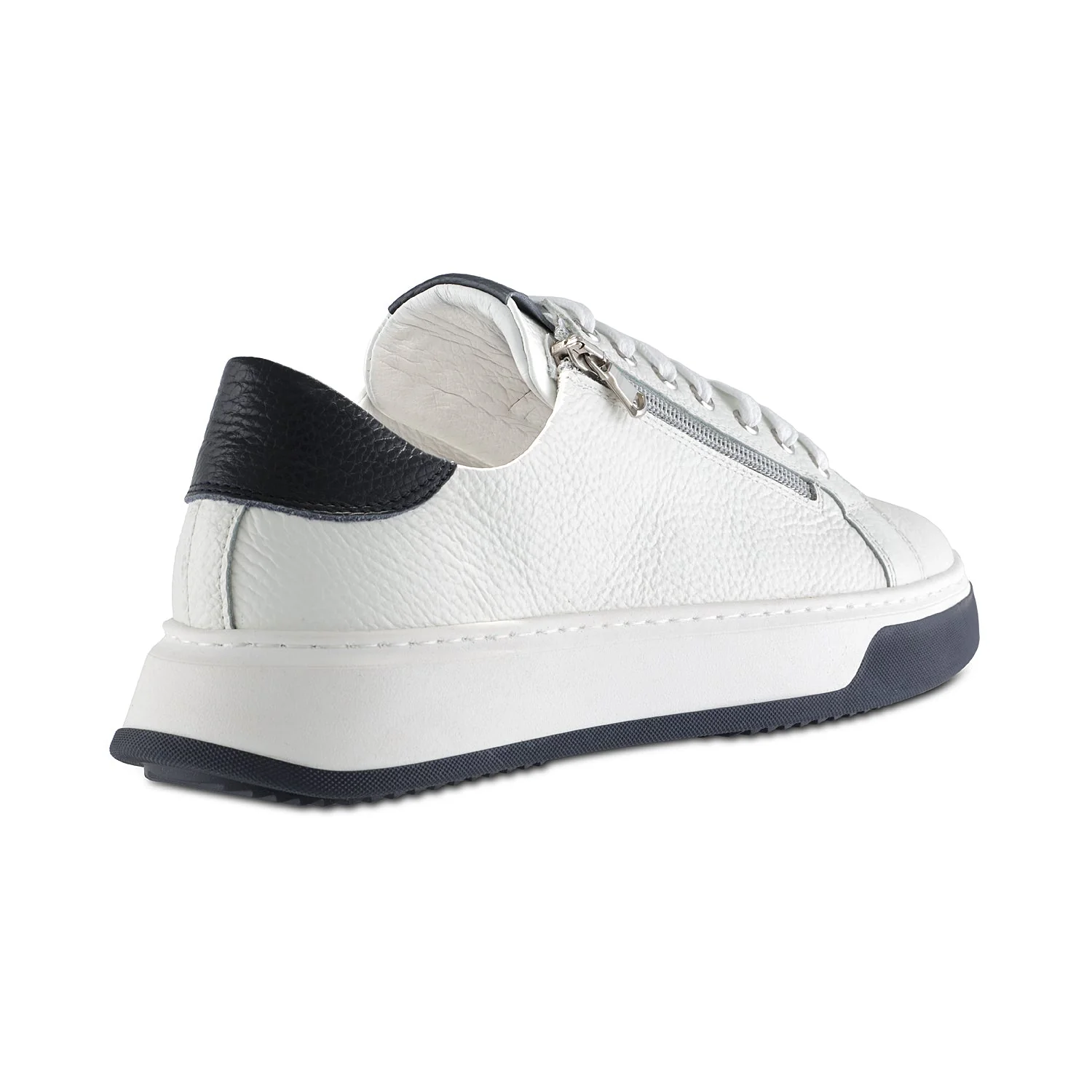 MEN'S Statement: White Leather & Navy - Image 4