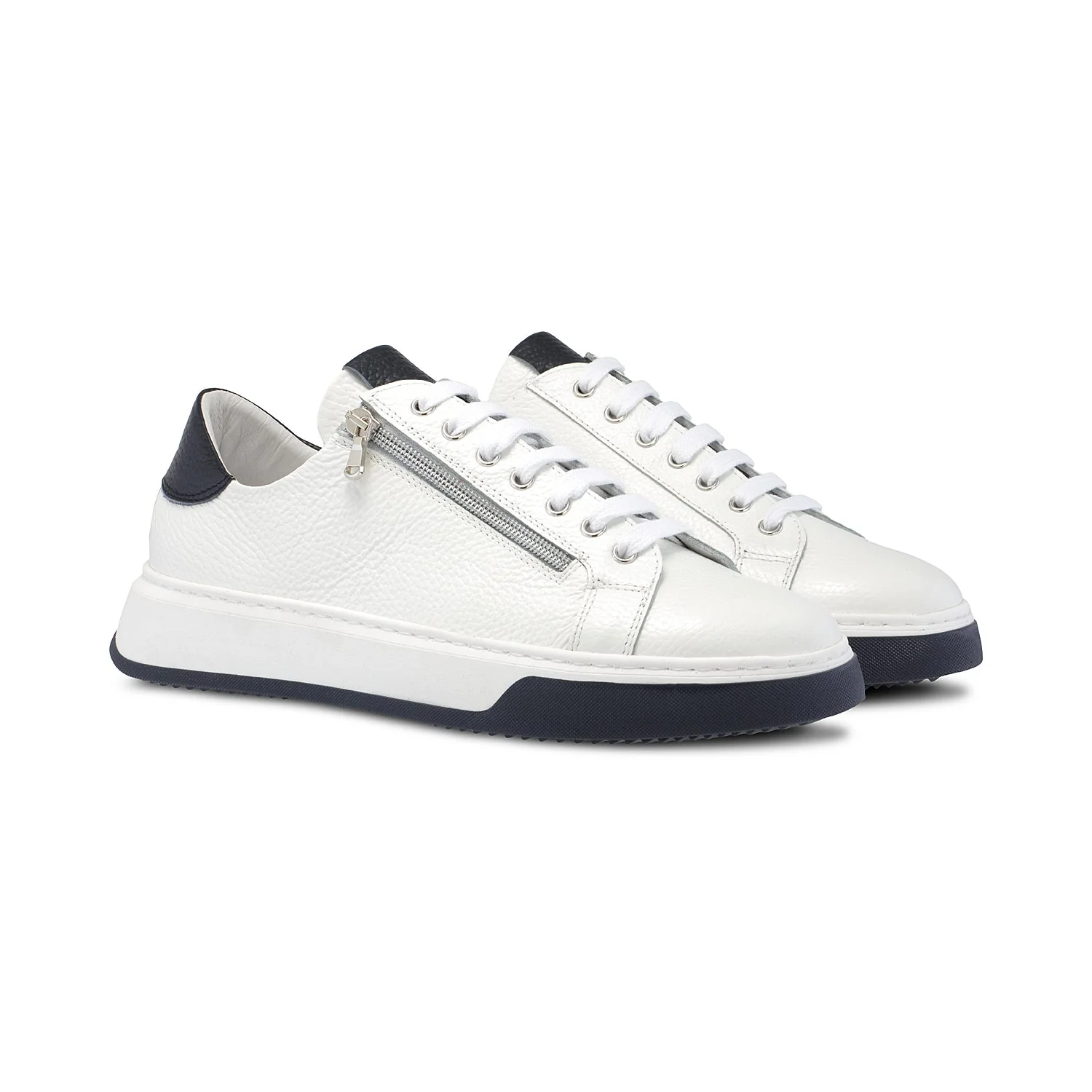 MEN'S Statement: White Leather & Navy - Image 5