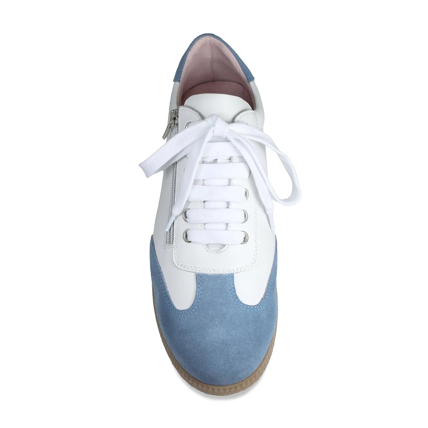 Pixie: White Leather & Denim Suede - Image 3
