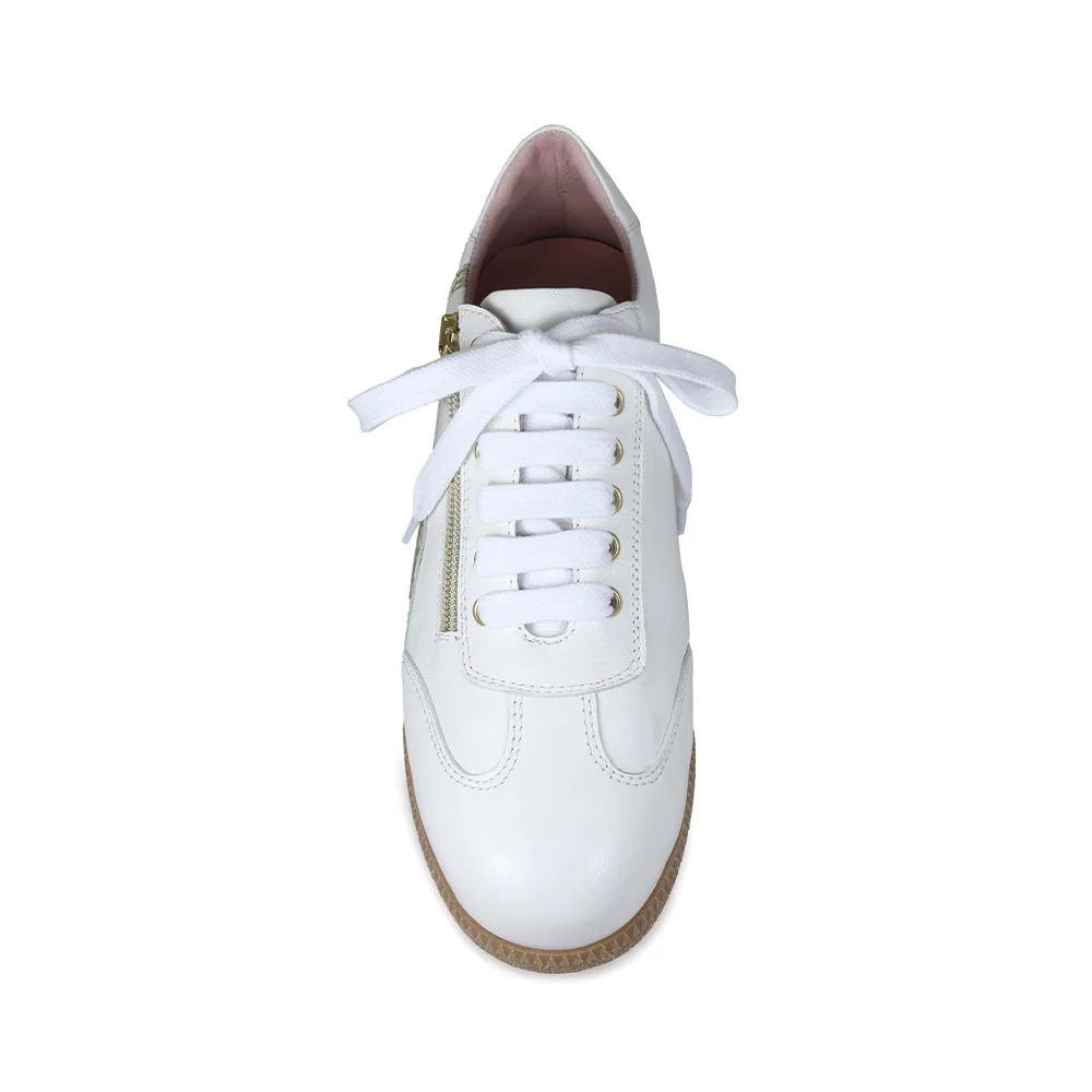 Swirl: White Leather & Gold - Image 3