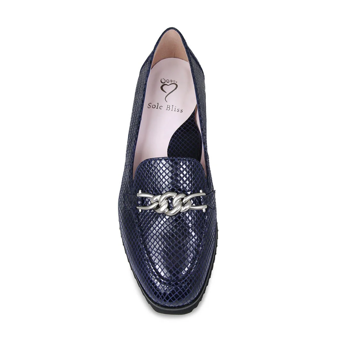 Tamara: Navy Snake Print Leather - Image 4